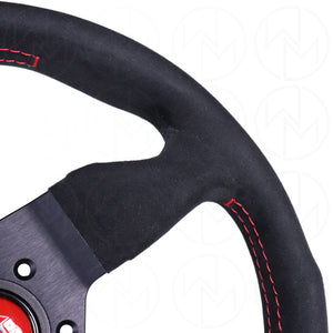 Momo Monte Carlo Steering Wheel - 320mm Alcantara w/Red Stitch