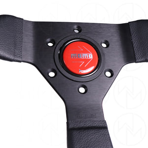Momo Monte Carlo Steering Wheel - 320mm Leather w/Red Stitch