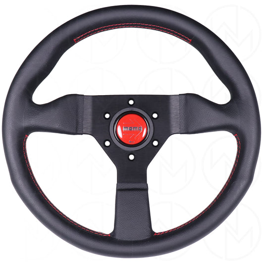 Momo Monte Carlo Steering Wheel - 350mm Leather w/Red Stitch