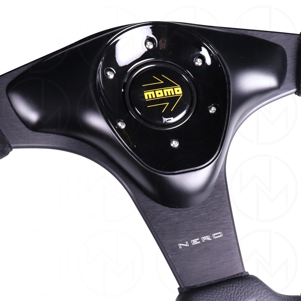 Momo Nero Steering Wheel - 350mm Leather Combo