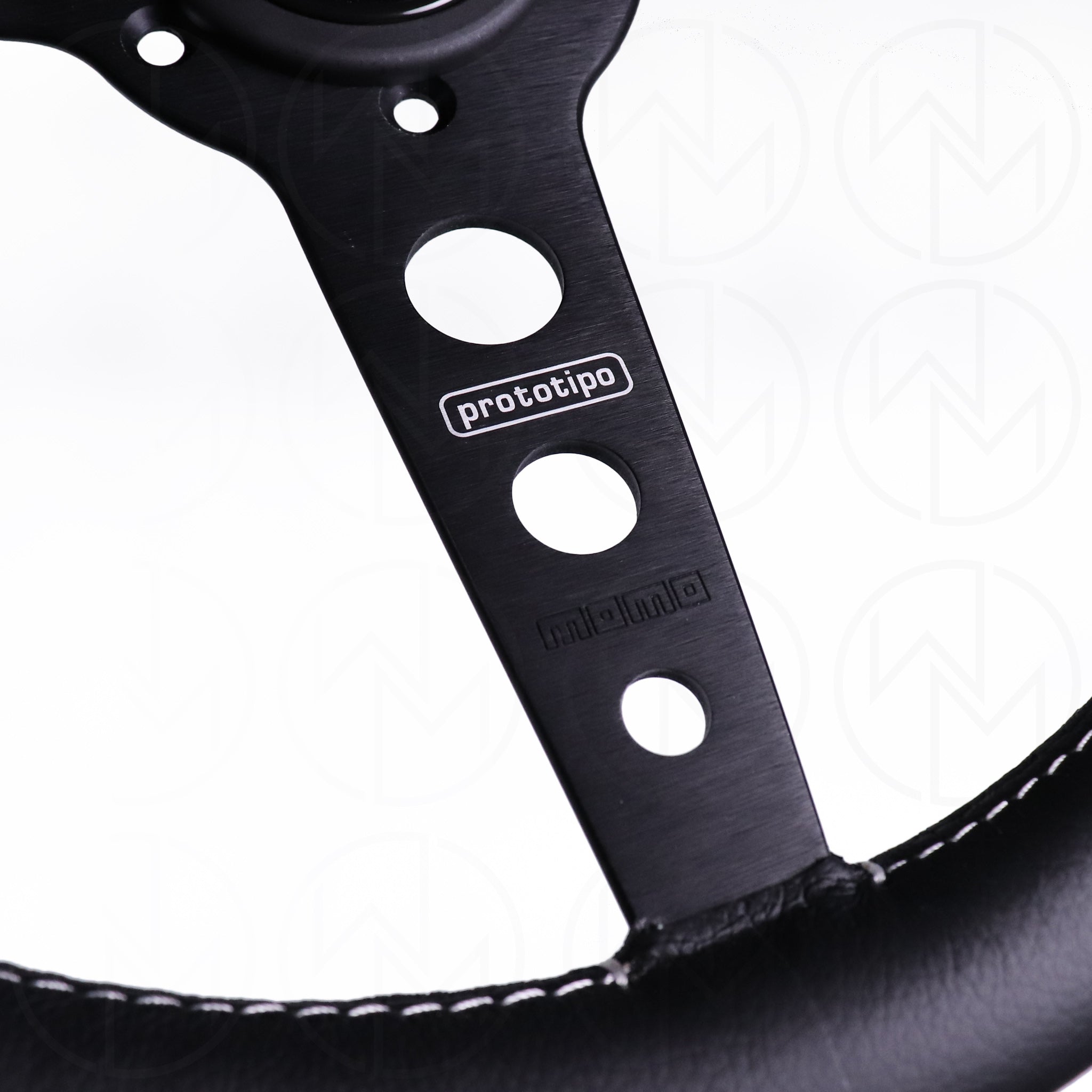Momo Prototipo Steering Wheel - 350mm Leather w/Black Spokes
