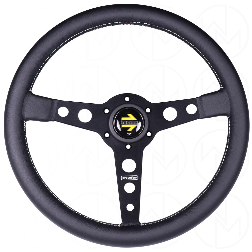 Momo Prototipo Steering Wheel - 350mm Leather w/Black Spokes