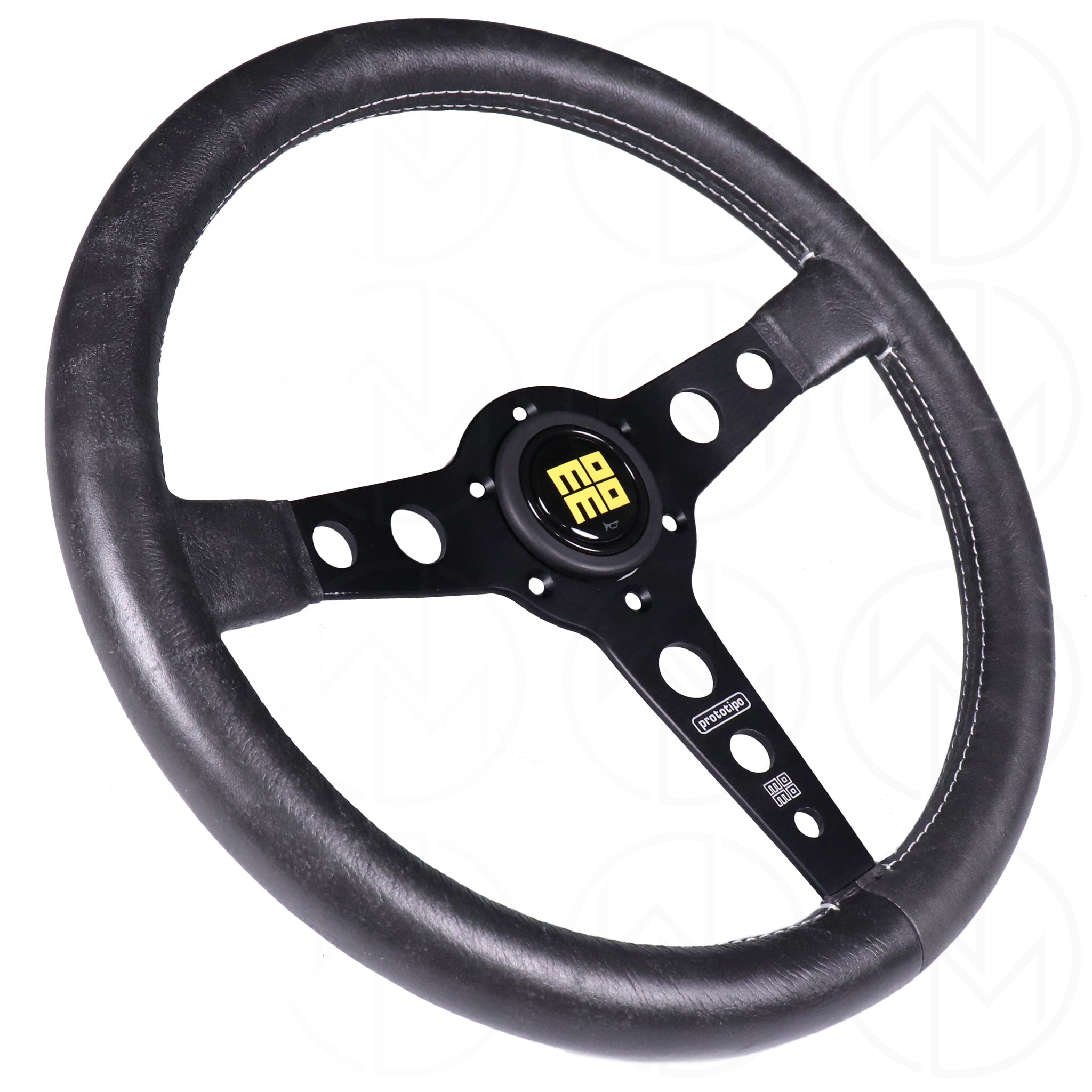 Momo Prototipo Heritage Line Steering Wheel - 350mm Leather w/Black Spokes