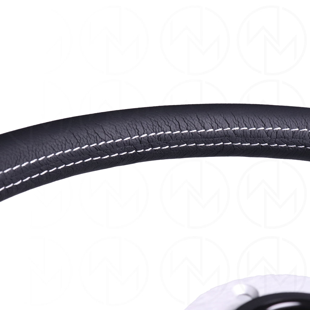 Momo Prototipo Steering Wheel - 350mm Leather w/Silver Spokes