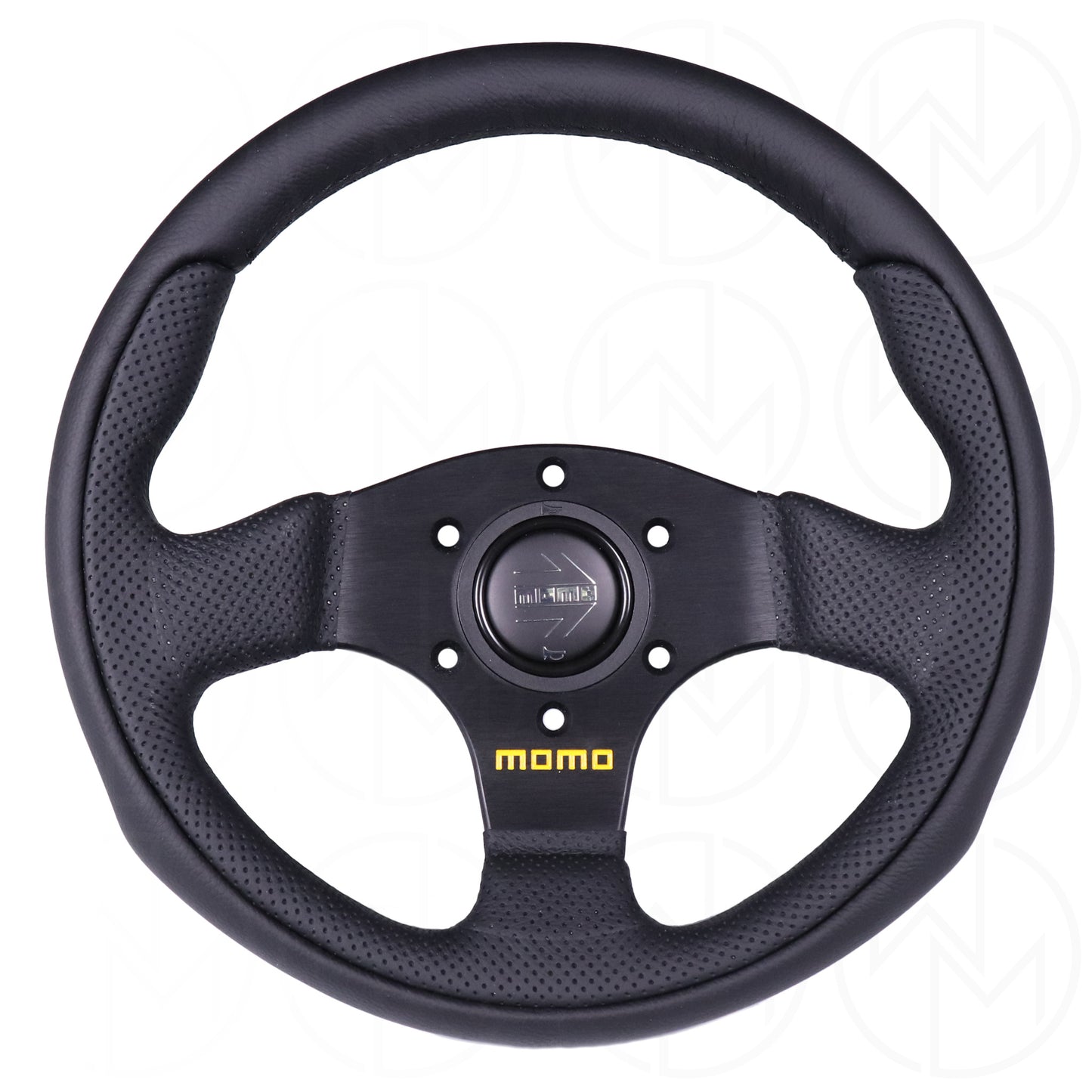 Momo Team Steering Wheel - 300mm Leather Combo w/Black Stitch