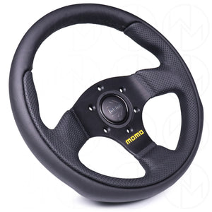 Momo Team Steering Wheel - 300mm Leather Combo w/Black Stitch