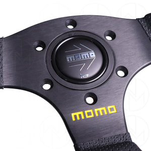 Momo Team Steering Wheel - 300mm Leather Combo w/Black Stitch