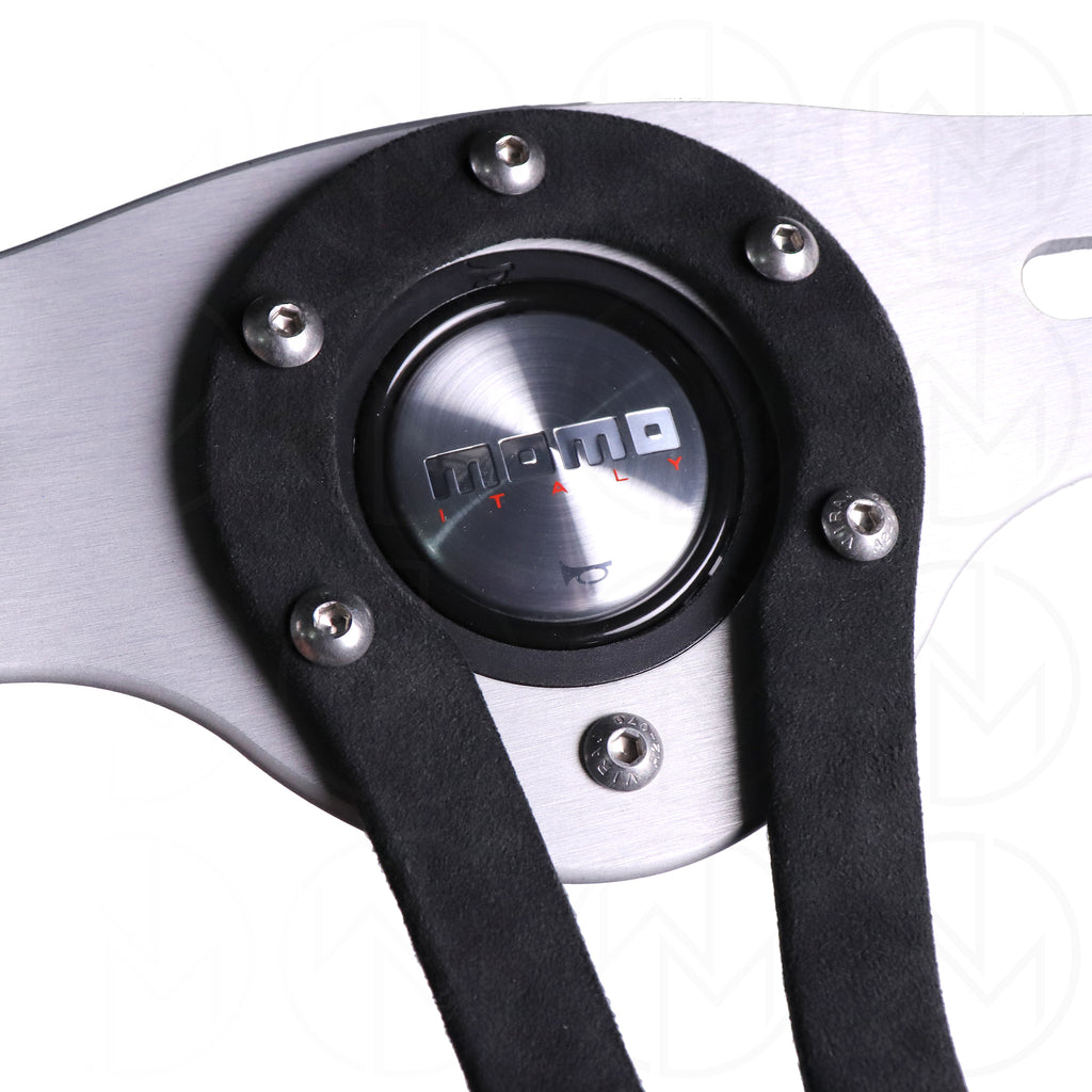 Momo Trek Steering Wheel - 350mm Leather Combo w/Embroidery