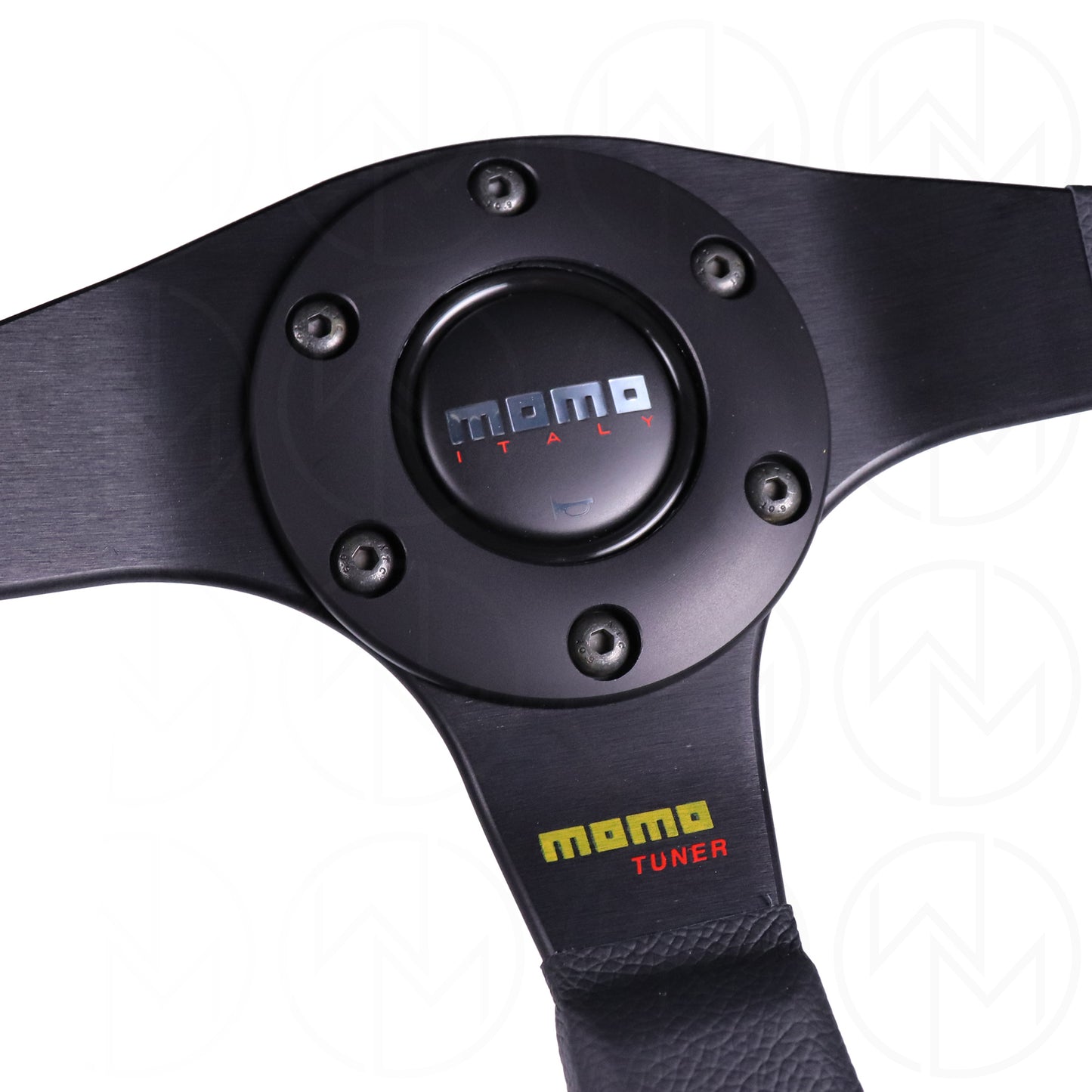 Momo Tuner Steering Wheel - 320mm Leather w/Red Stitch