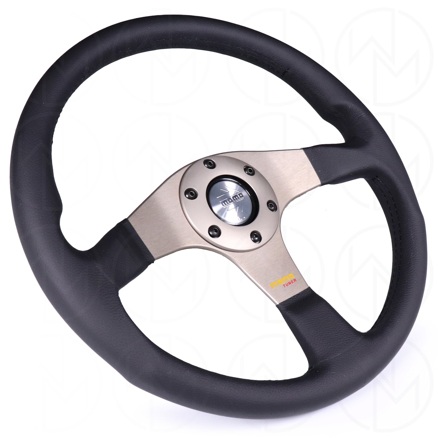 Momo Tuner Steering Wheel - 350mm Leather w/Anthracite Spokes & Black Stitch