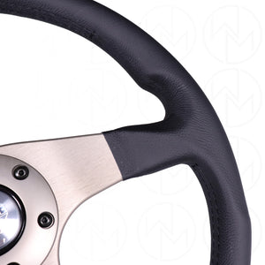 Momo Tuner Steering Wheel - 350mm Leather w/Anthracite Spokes & Black Stitch