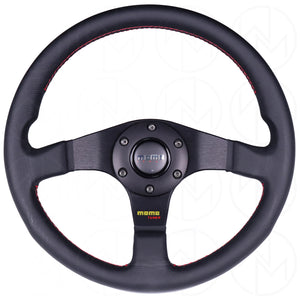 Momo Tuner Steering Wheel - 320mm Leather w/Red Stitch