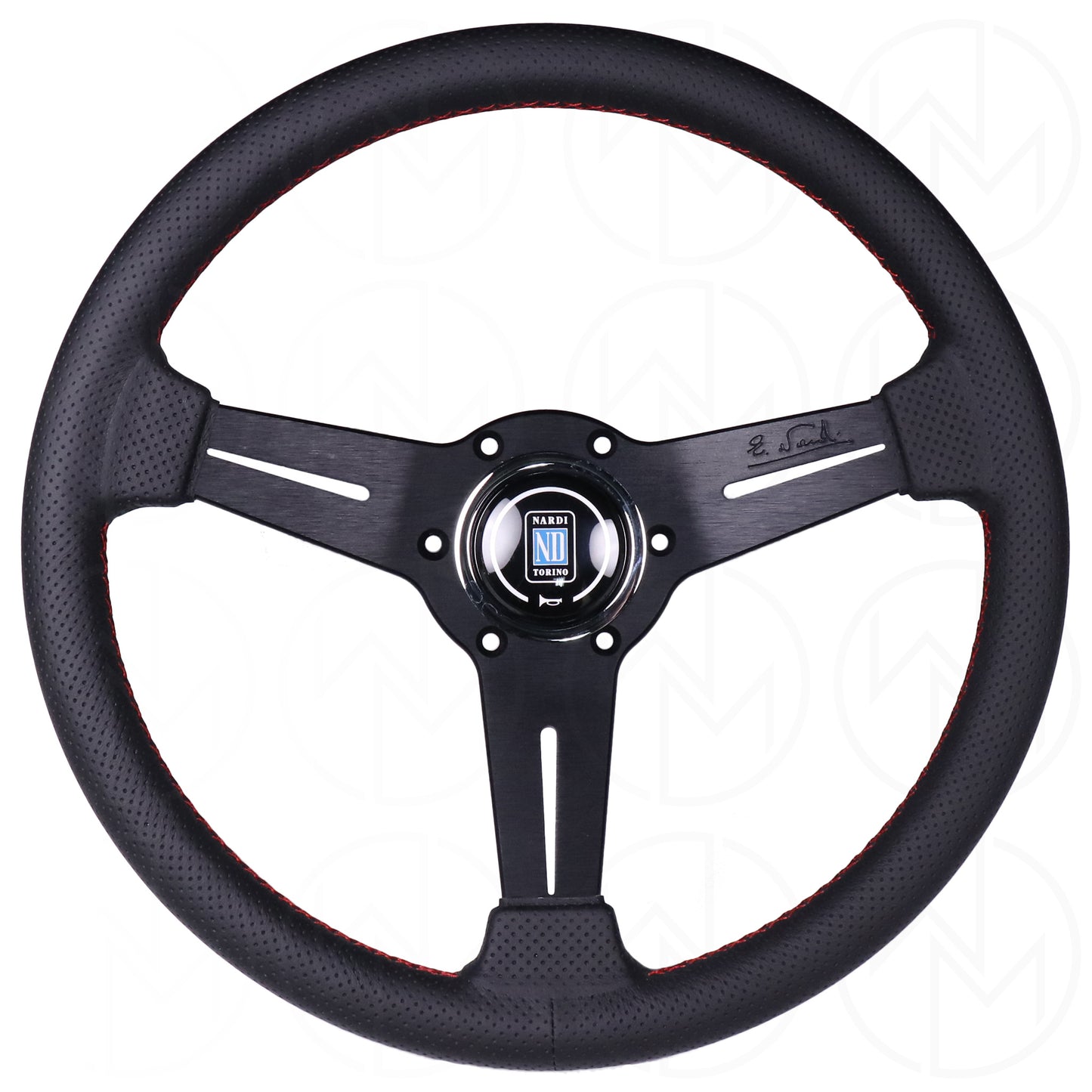 Nardi Classic Steering Wheel - 360mm Perforated Leather w/Red Stitch