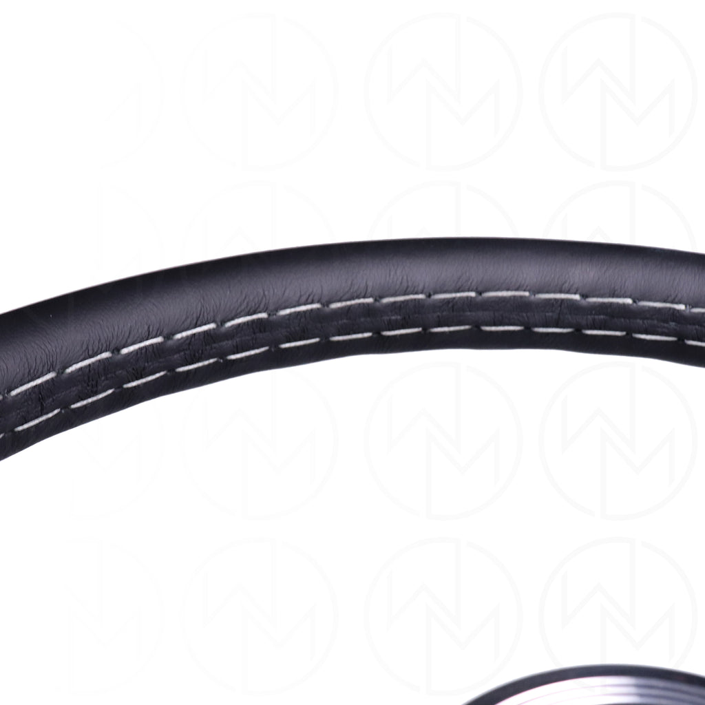 Nardi Classic Steering Wheel - 360mm Leather w/Polished Spokes & Ring and Grey Stitch