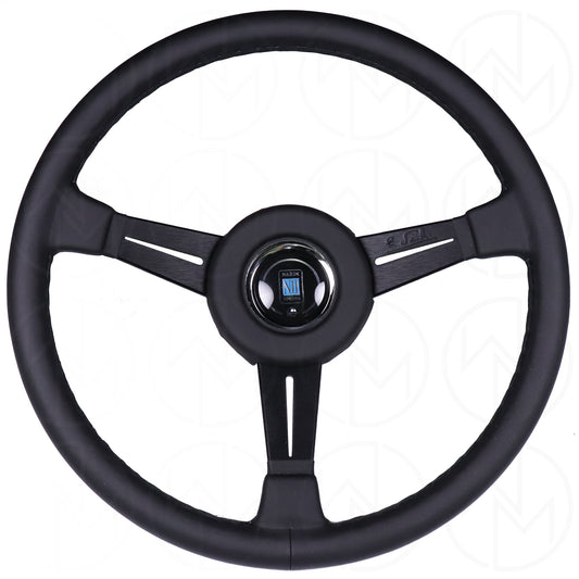 Nardi Classic Steering Wheel - 365mm Leather w/Black Spoke & Leather Ring and Black Stitch