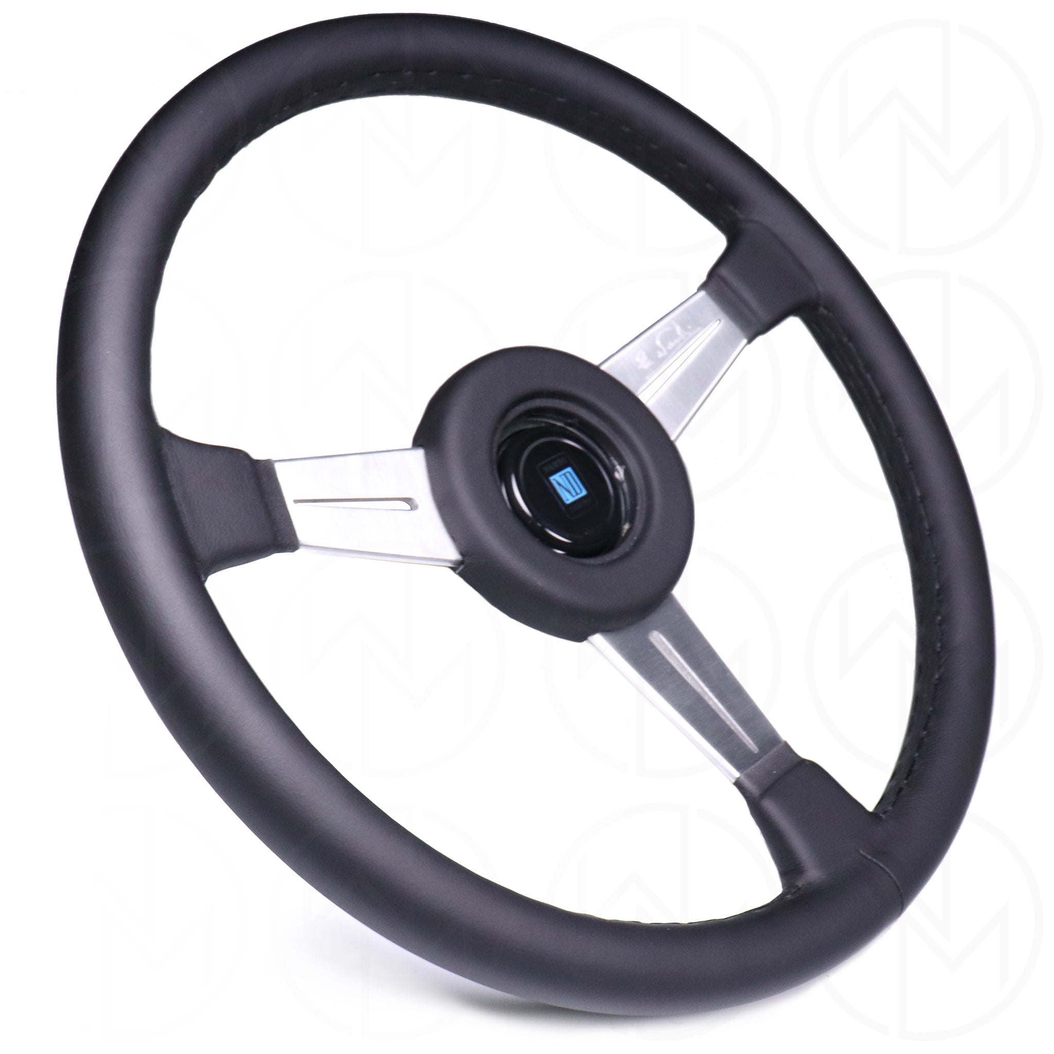 Nardi Classic Steering Wheel - 365mm Leather w/Satin Spoke & Leather Ring and Black Stitch