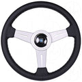 Nardi Classic Steering Wheel - 330mm Leather w/Silver Spoke & Ring and Grey Stitch