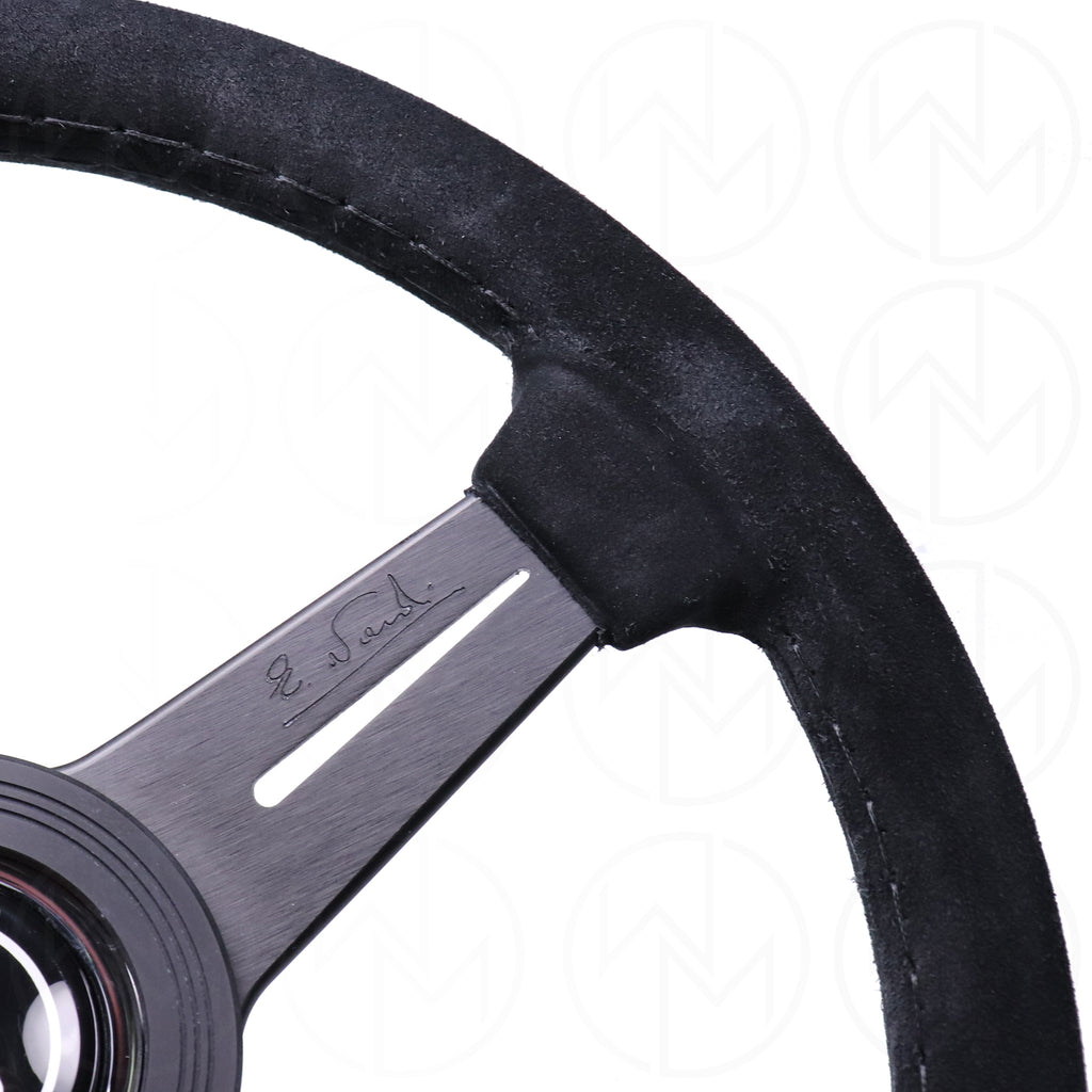 Nardi Classic Steering Wheel - 330mm Suede w/Black Spoke & Ring and Black Stitch