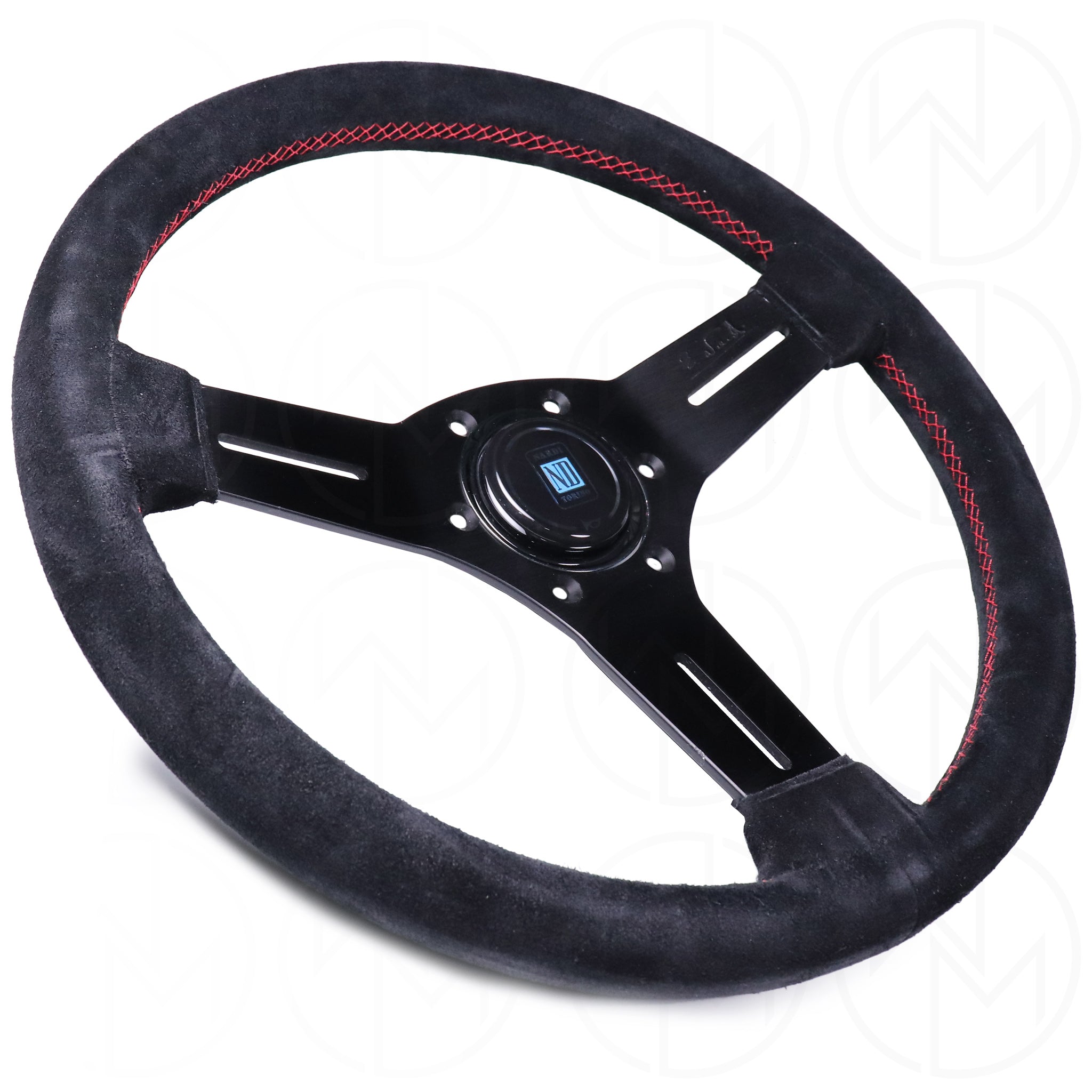 Nardi Competition Steering Wheel - 330mm Suede w/Red Stitch