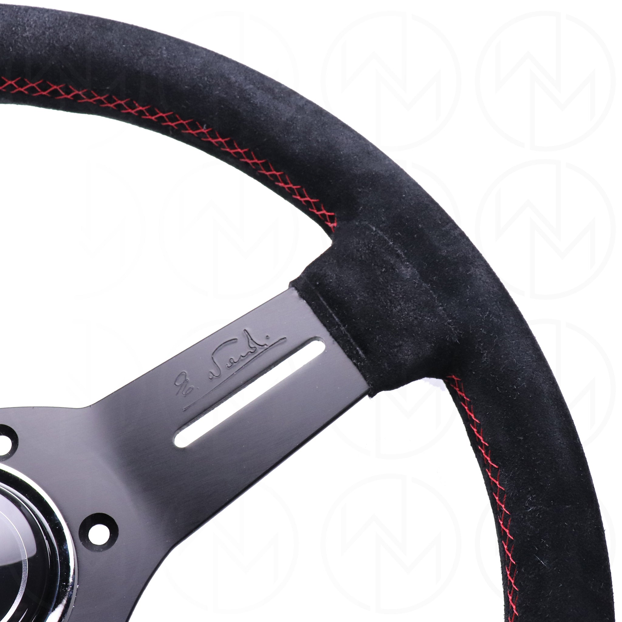 Nardi Competition Steering Wheel - 330mm Suede w/Red Stitch