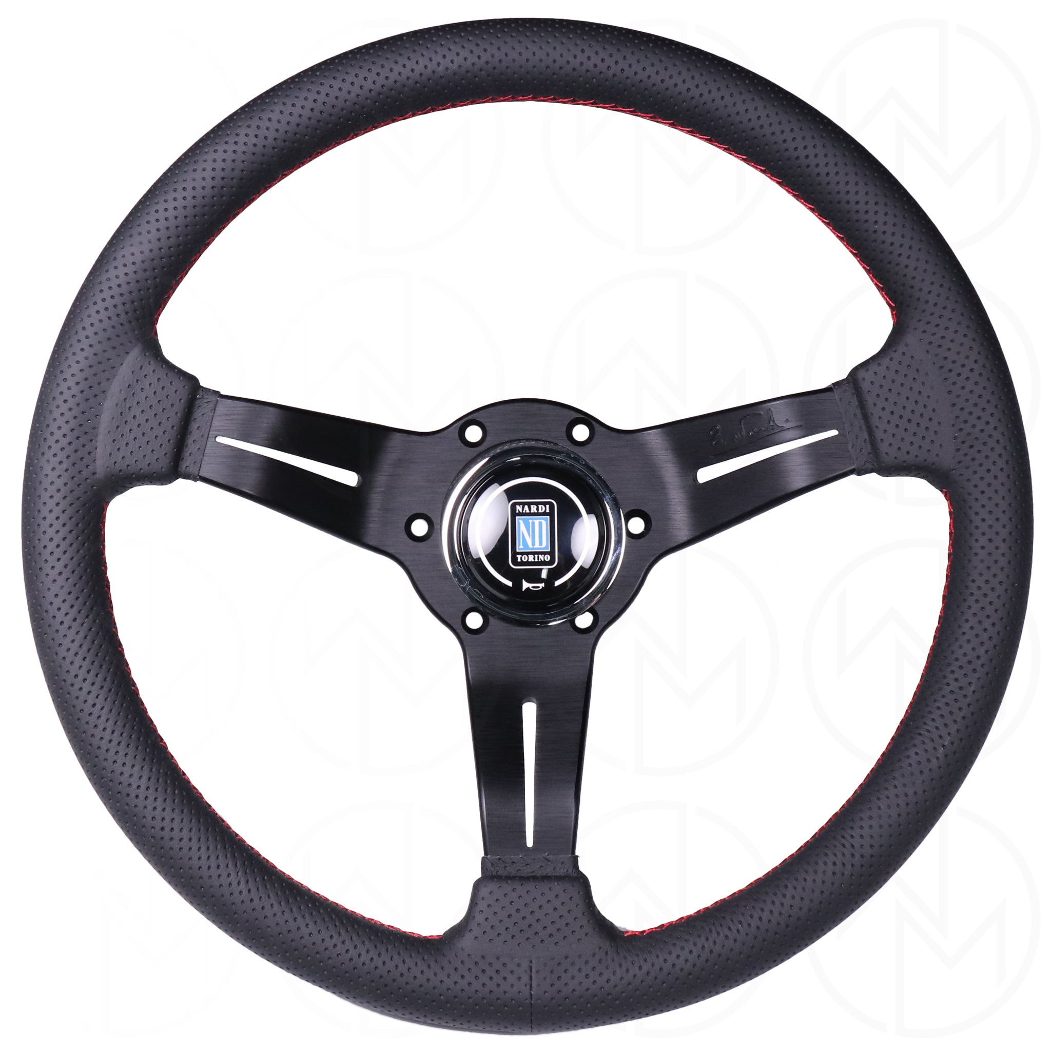 Nardi Sport Rally Deep Corn Steering Wheel - 330mm Perforated Leather w/Red Stitch