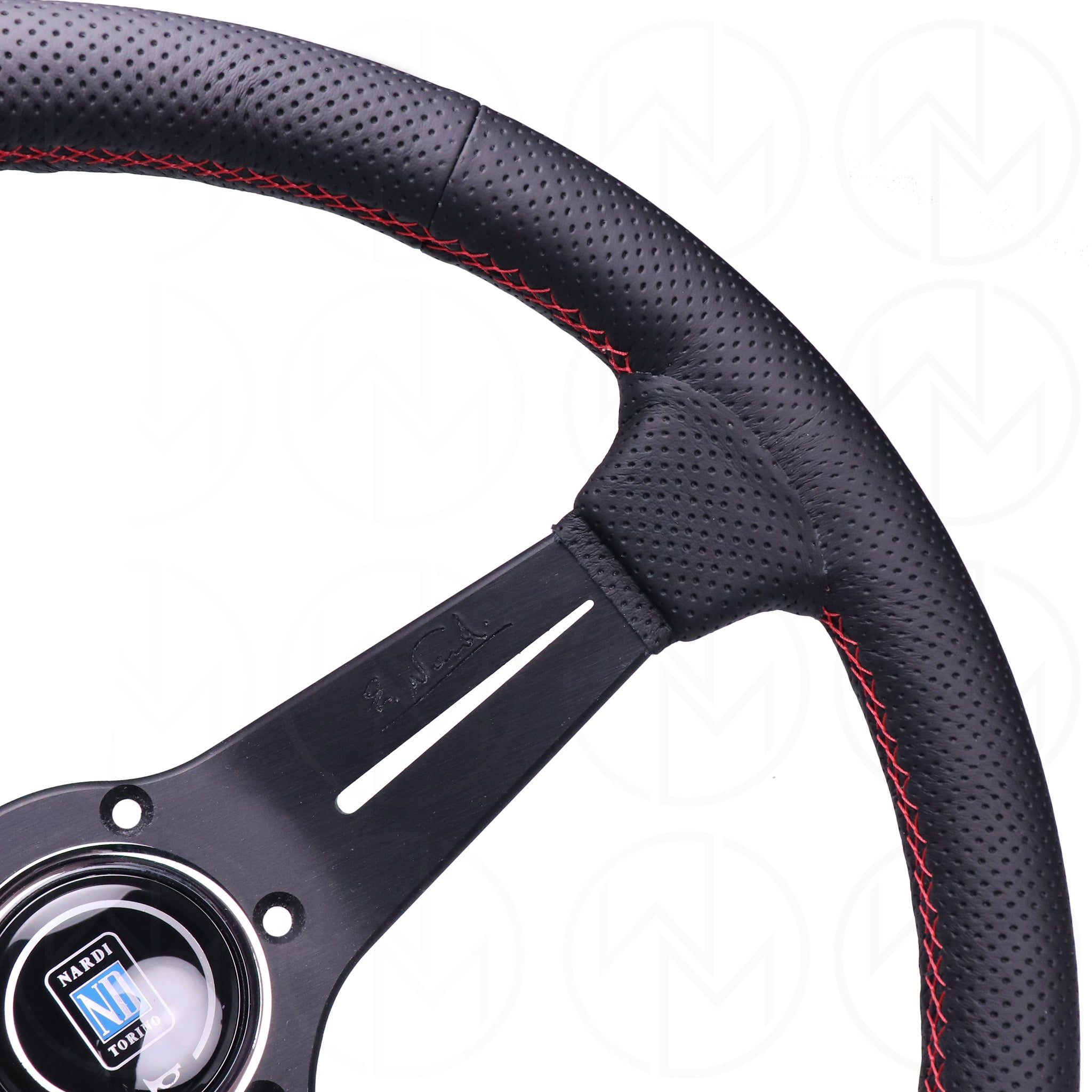 Nardi Sport Rally Deep Corn Steering Wheel - 350mm Perforated Leather w/Red Stitch
