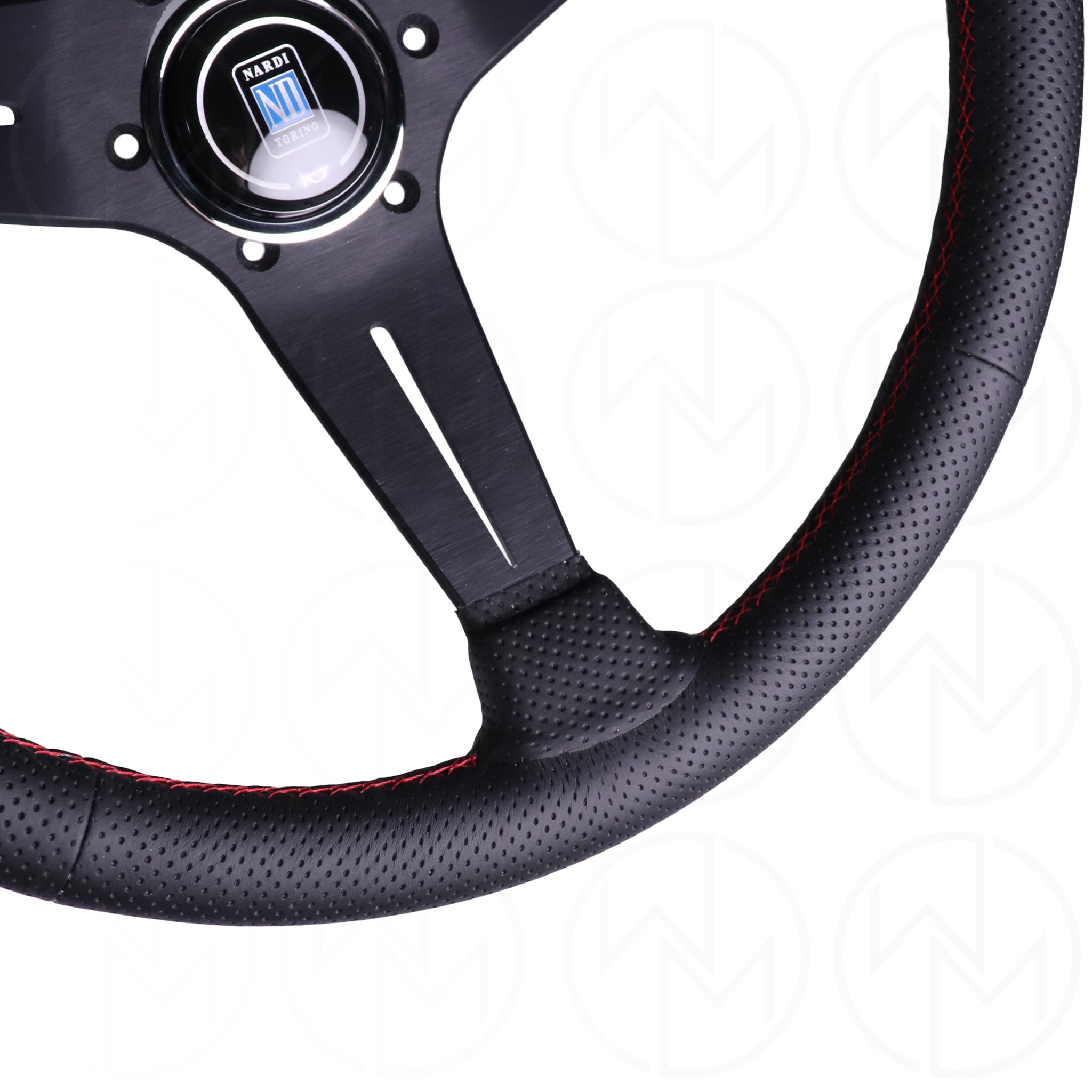 Nardi Sport Rally Deep Corn Steering Wheel - 350mm Perforated Leather w/Red Stitch