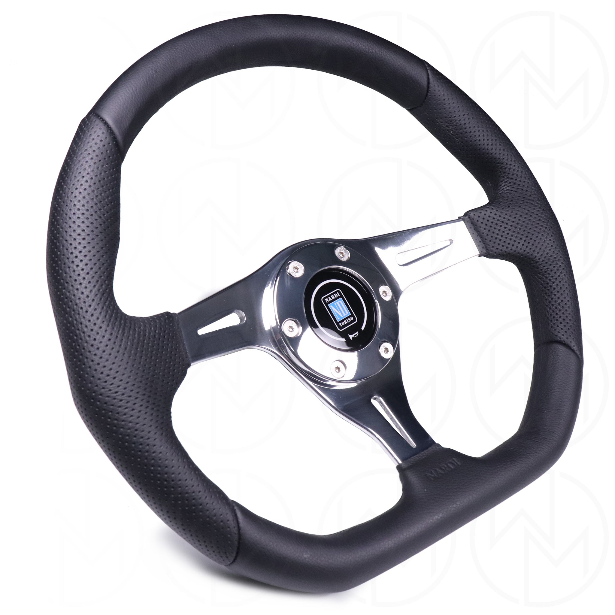 Nardi Basic Kallista Steering Wheel - 350mm Combo Leather w/Polished Spokes