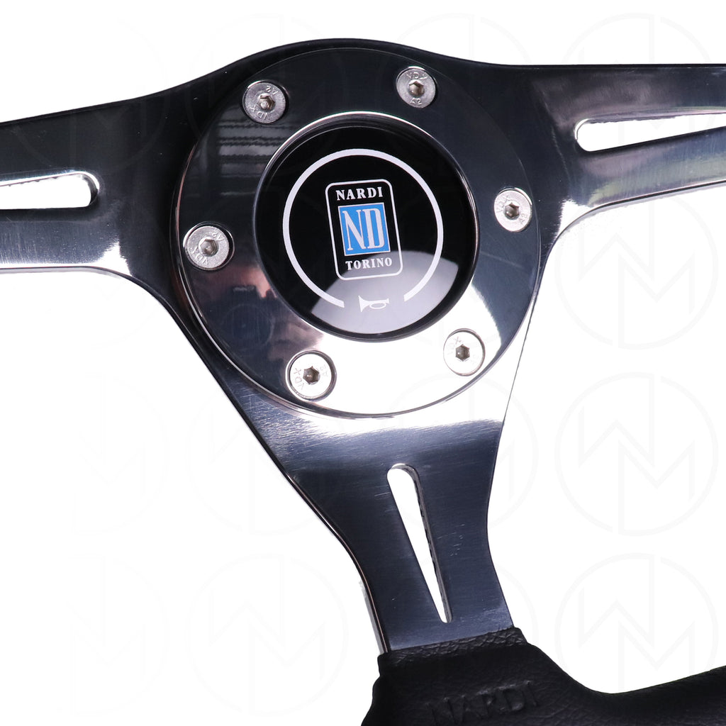 Nardi Basic Kallista Steering Wheel - 350mm Combo Leather w/Polished Spokes