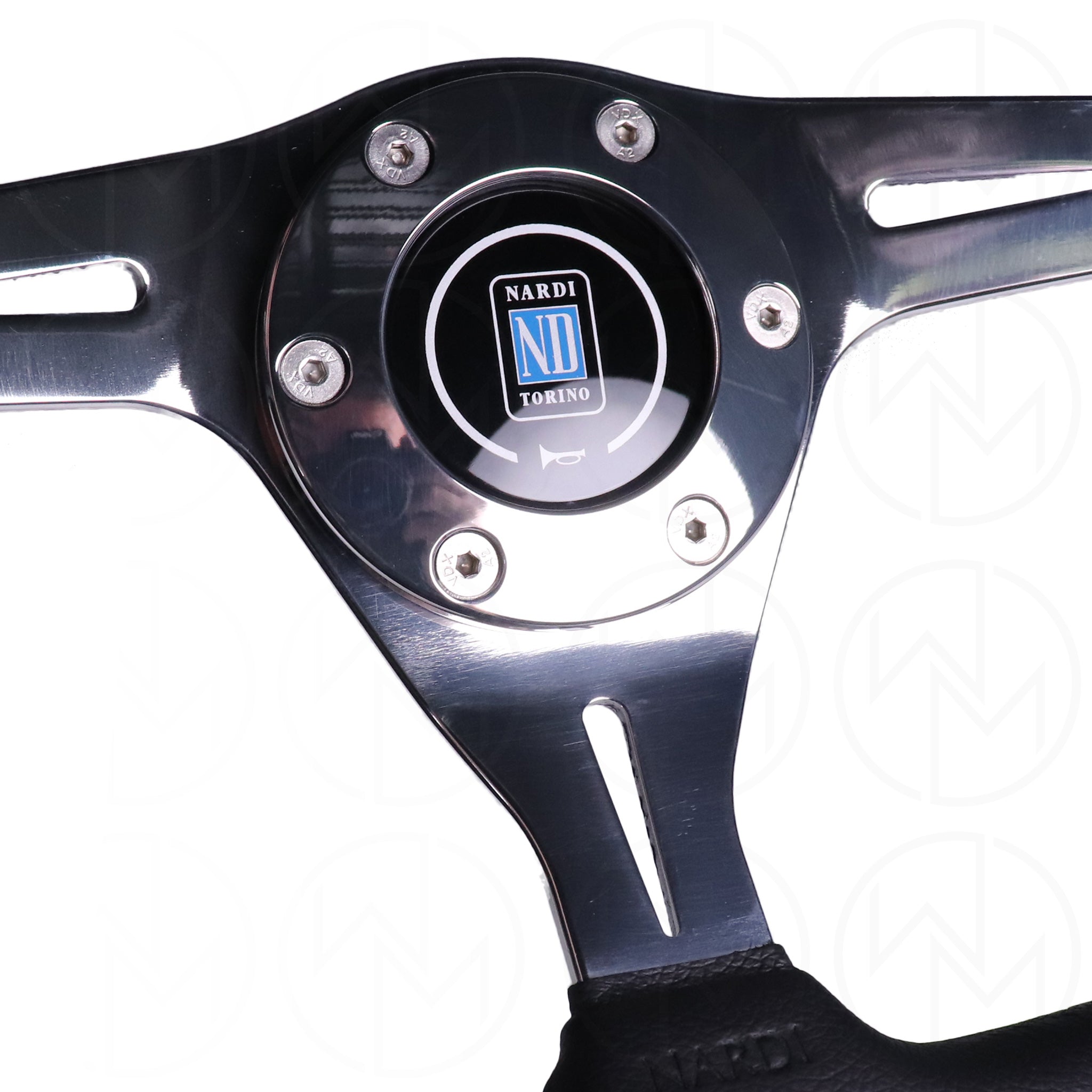 Nardi Basic Kallista Steering Wheel - 350mm Combo Leather w/Polished Spokes