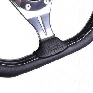 Nardi Kallista Metal Steering Wheel - 350mm Combo Leather w/Polished Spokes