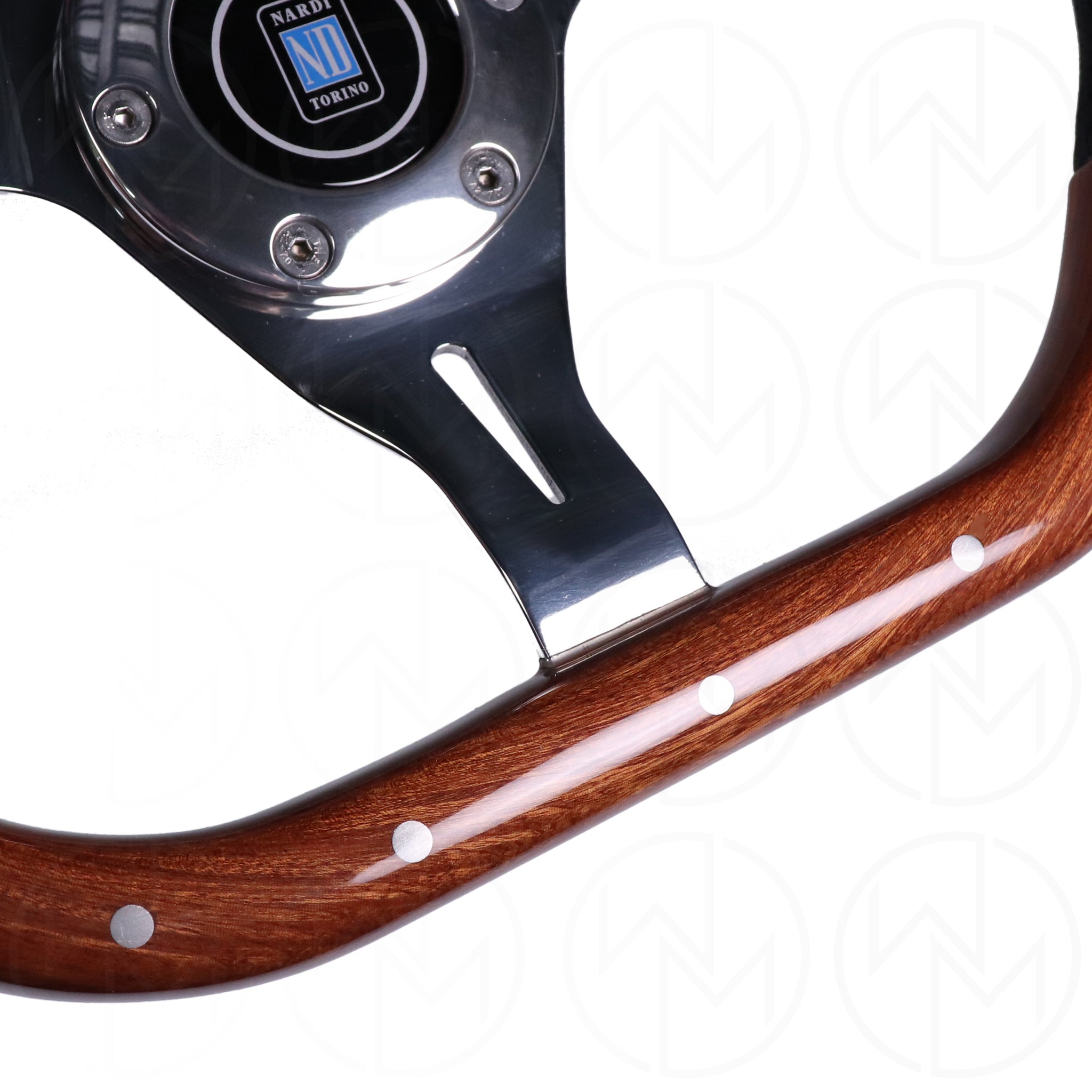 Nardi Kallista Wood Steering Wheel - 350mm Combo Wood & Leather w/Polished Spokes