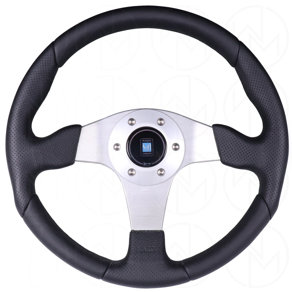 Nardi ND1 Basic Steering Wheel - 350mm Combo Leather w/Silver Spokes