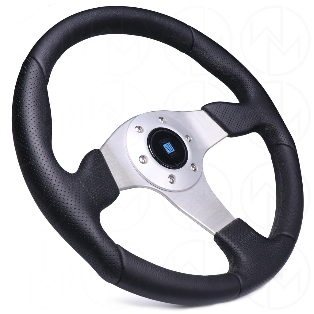 Nardi ND1 Basic Steering Wheel - 350mm Combo Leather w/Silver Spokes