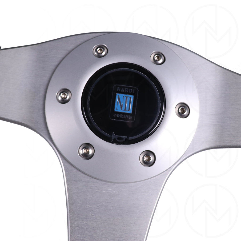 Nardi ND1 Basic Steering Wheel - 350mm Combo Leather w/Silver Spokes