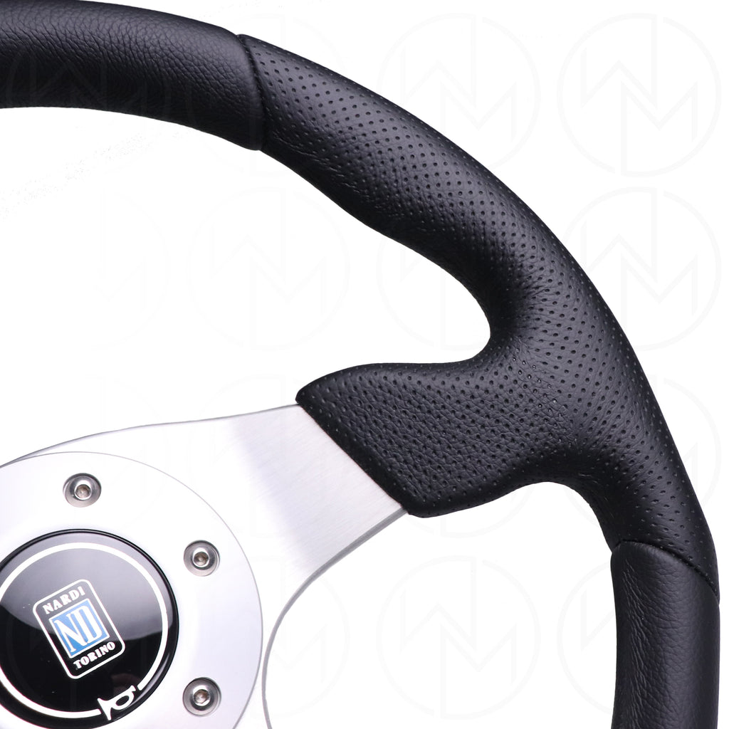 Nardi ND1 Basic Steering Wheel - 350mm Combo Leather w/Silver Spokes