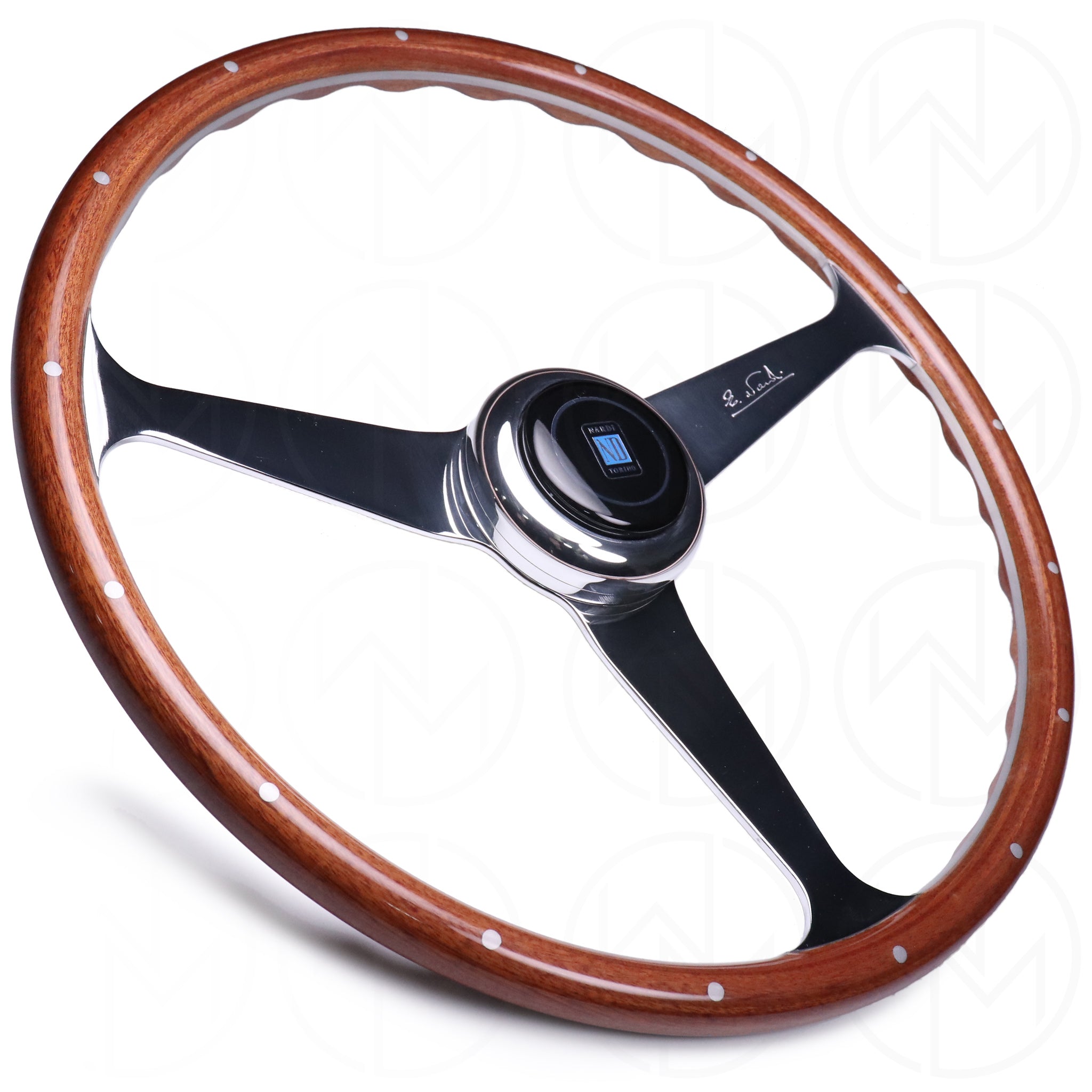 Nardi Classic Anni '50 Wood Steering Wheel - 390mm Polished Spokes