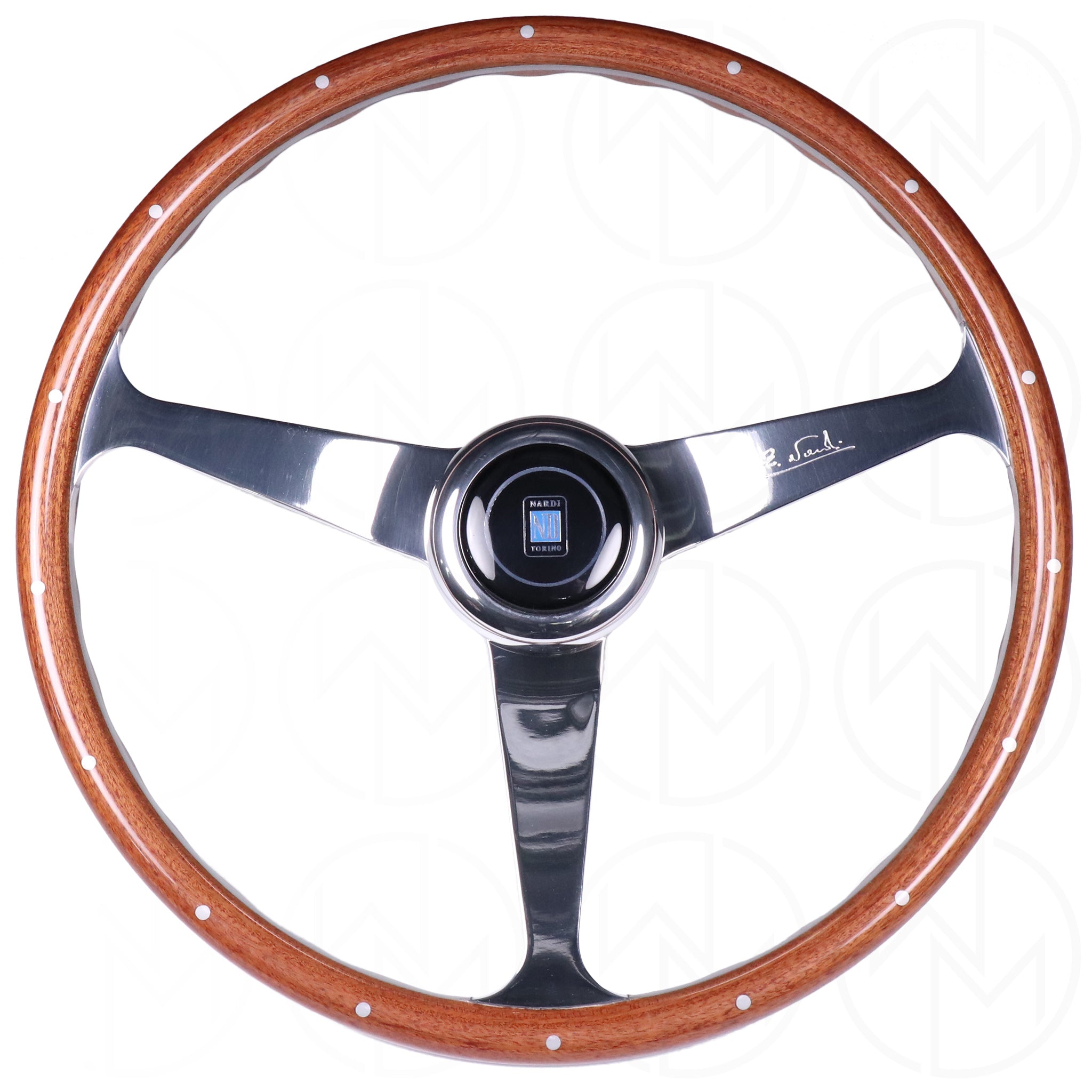 Nardi Classic Anni '50 Wood Steering Wheel - 390mm Polished Spokes
