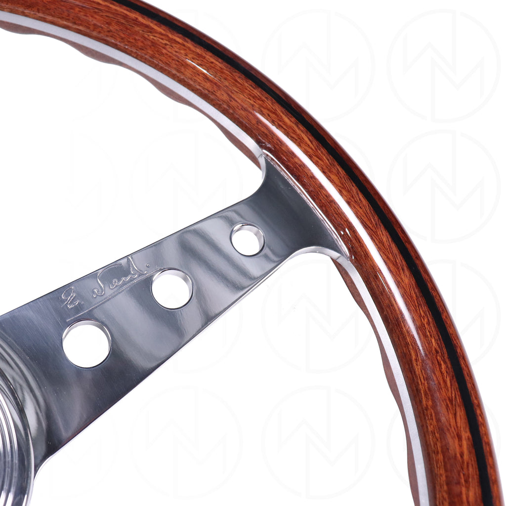 Nardi Classic Wood Steering Wheel - 360mm Polished Spokes w/Round Holes