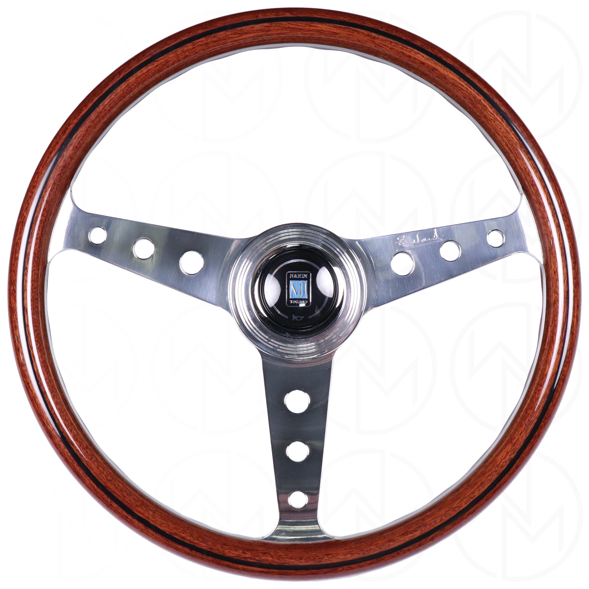Nardi Classic Wood Steering Wheel - 360mm Polished Spokes w/Round Holes