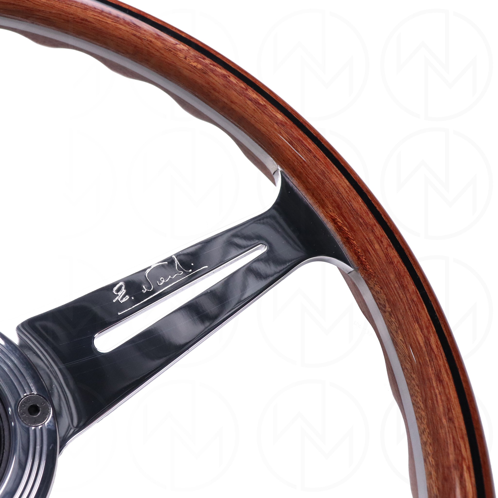 Nardi Classic Wood Steering Wheel - 360mm Polished Spokes w/ Ring Screws