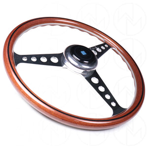 Nardi Classic Anni '60 Wood Steering Wheel - 360mm Polished Spokes w/Round Holes