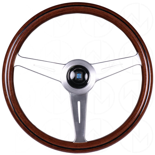 Nardi Classic Wood Steering Wheel - 360mm Satin Silver Spokes