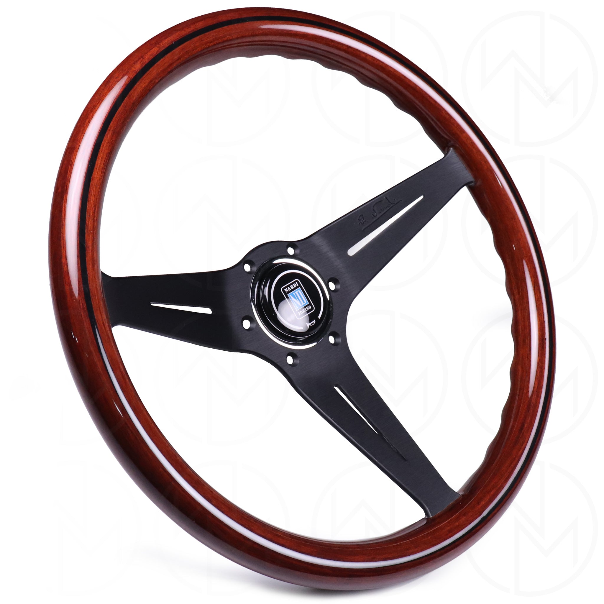 Nardi Wood Deep Corn Steering Wheel - 350mm Black Spokes