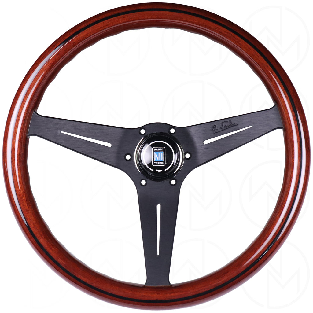 Nardi Wood Deep Corn Steering Wheel - 350mm Black Spokes