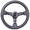 NRG Sports Steering Wheel - 350mm Leather w/Spoke Holes & Black Stitch