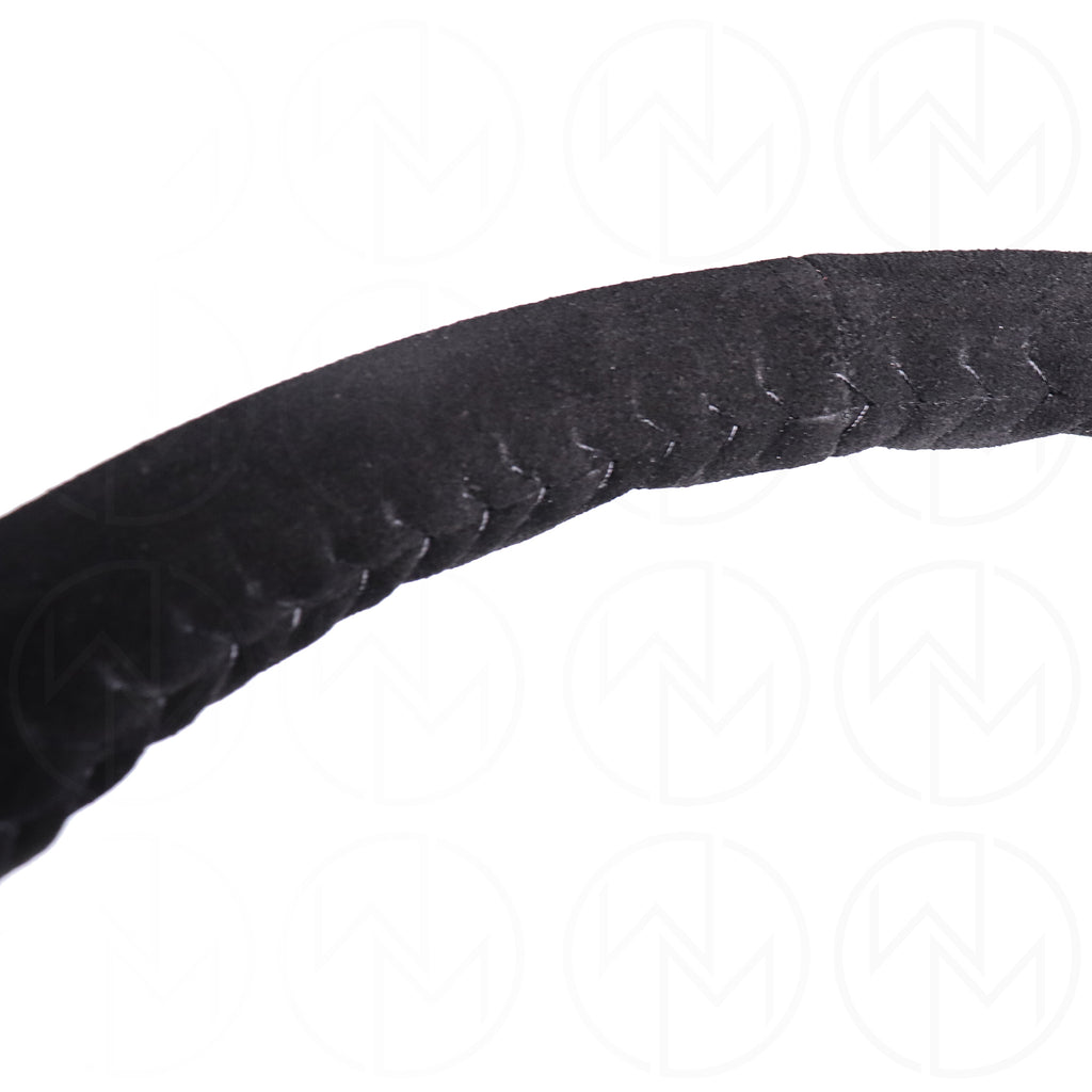 NRG Sport Steering Wheel - 350mm Suede w/Solid Spoke & Baseball Black Stitch
