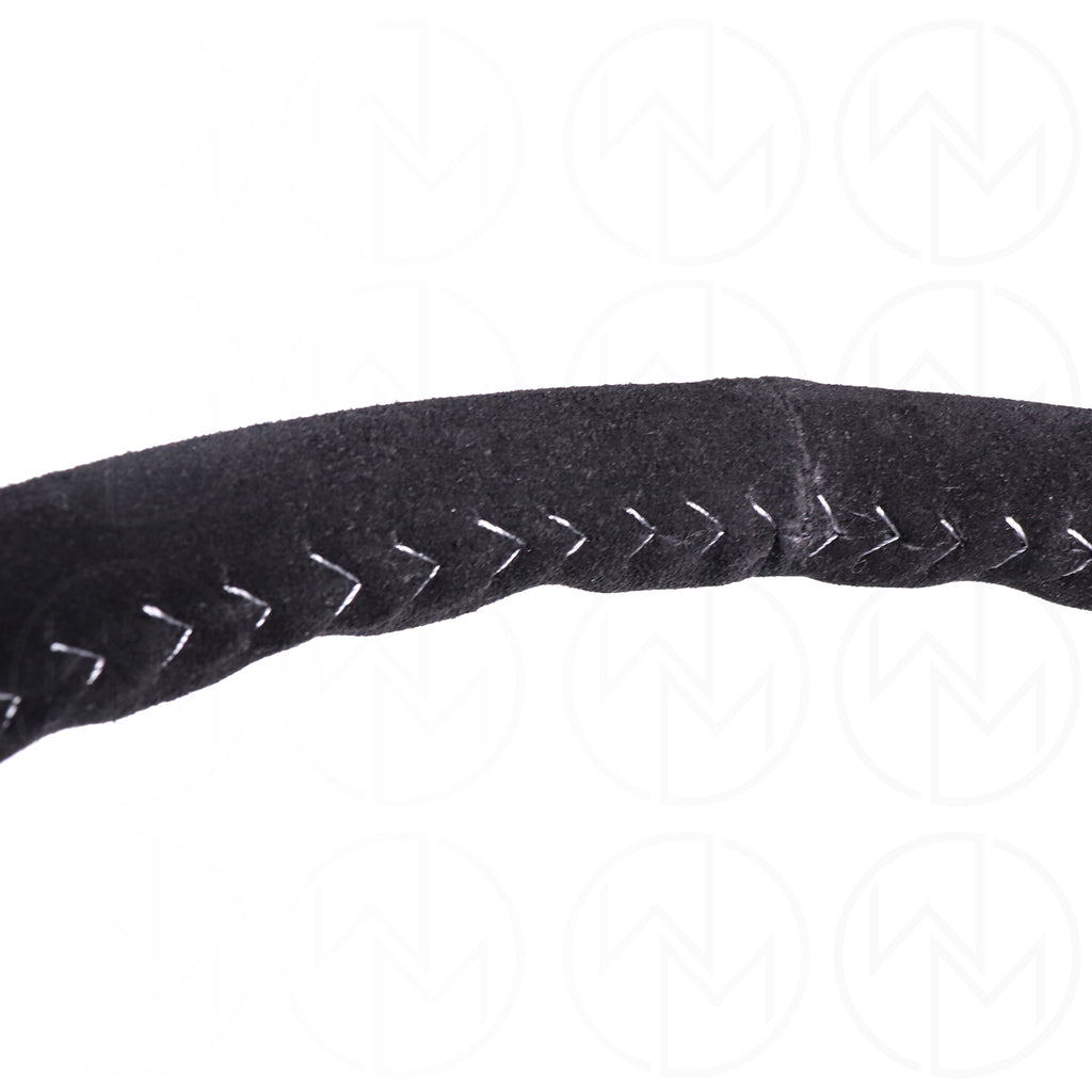 NRG Sport Steering Wheel - 350mm Suede w/Solid Spoke & Baseball Silver Stitch
