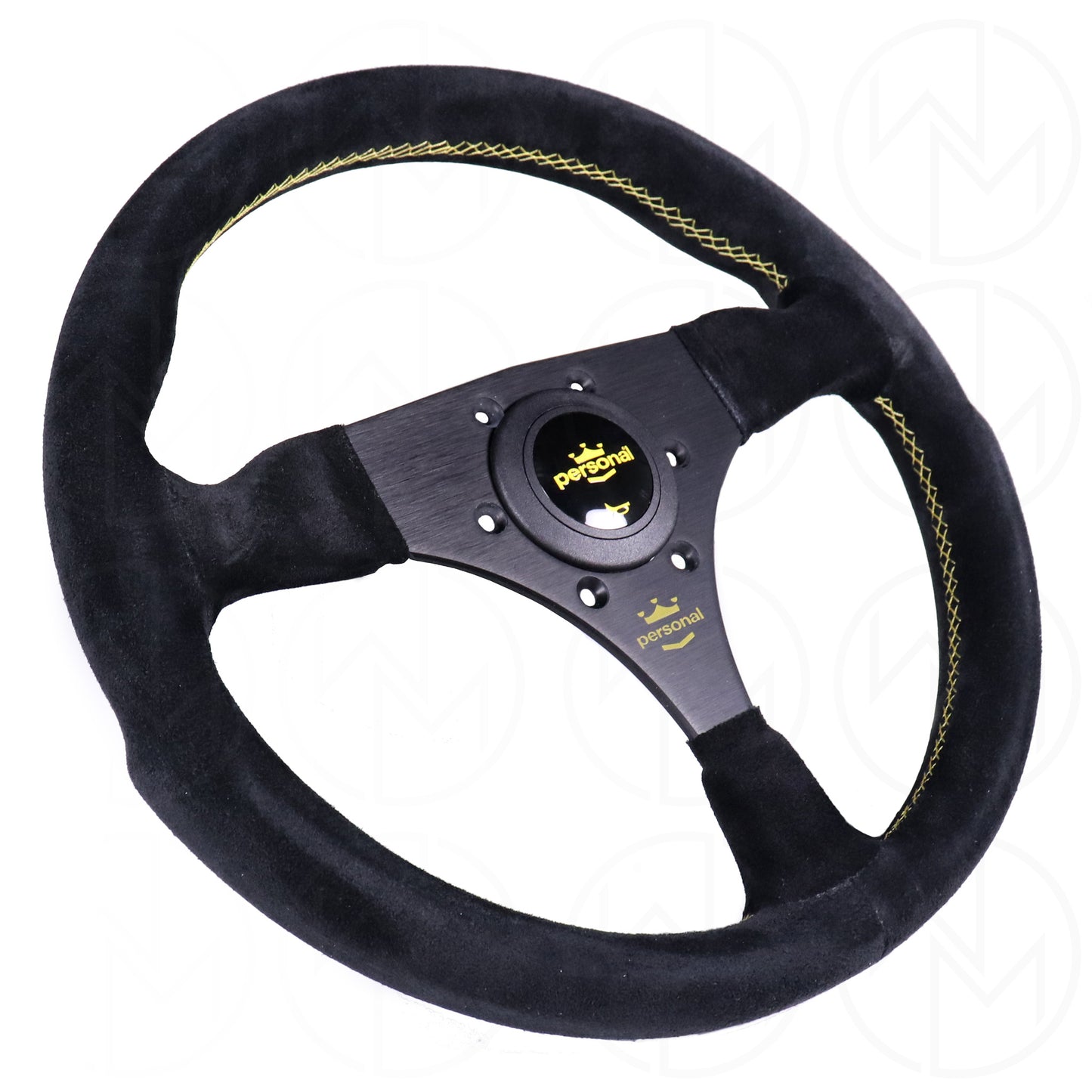 Personal Fitti F1 Steering Wheel - 320mm Suede w/Yellow Stitch