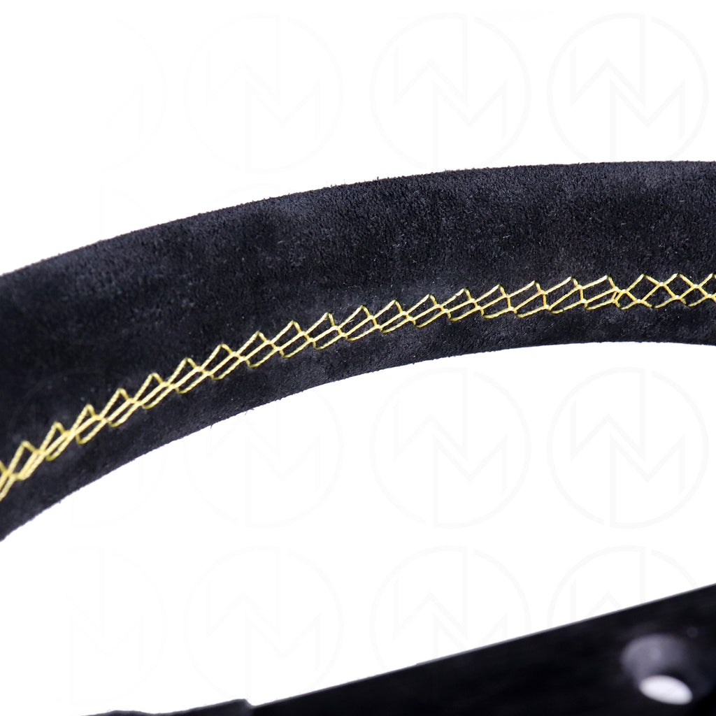 Personal Fitti F1 Steering Wheel - 320mm Suede w/Yellow Stitch
